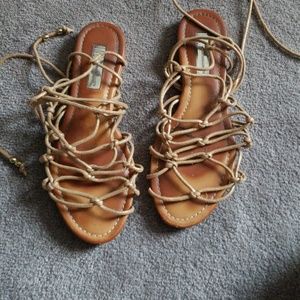 Gold gladiator sandals